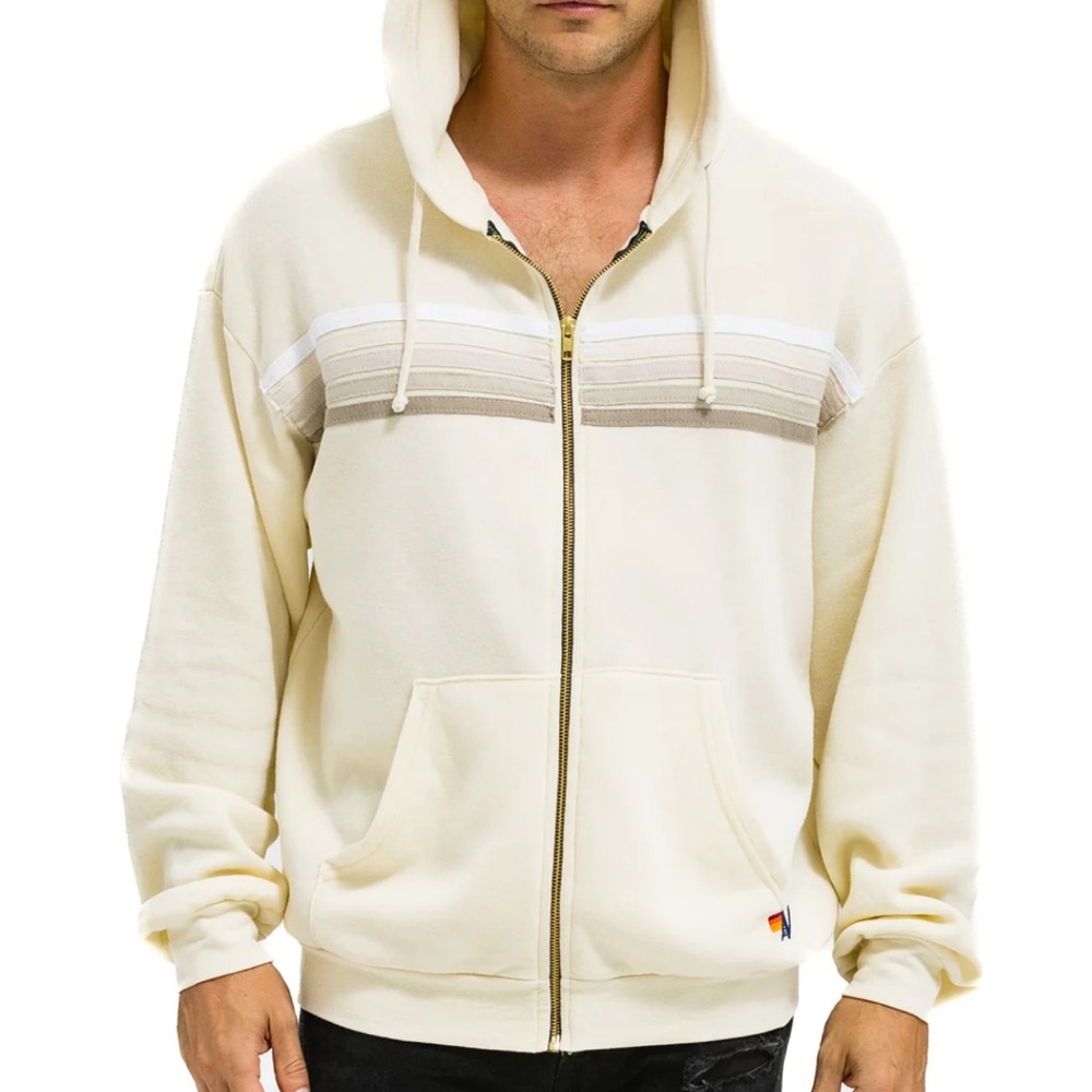 5 Stripe Zip Hoodie Sweatshirt